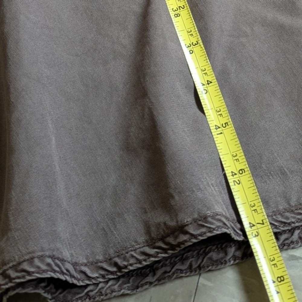 J. Jill Brown Button Front Roll Sleeve Midi Dress Minimalist Lagenlook Utility - Picture 8 of 9